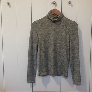 Tomas Maier Metallic Silver Silky  Knit Top